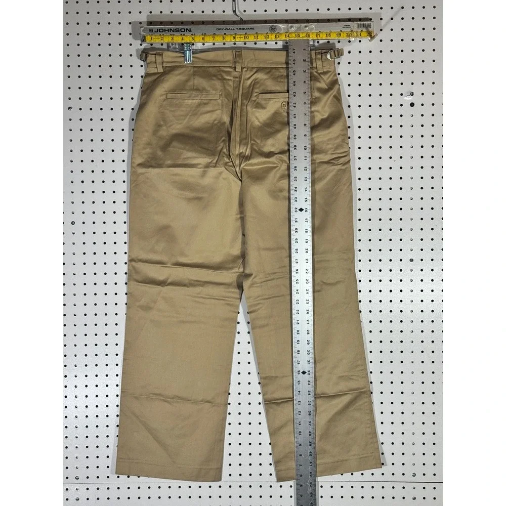 Banana Republic Vintage Y2K Mens Khaki Chino Pants Side Buckle 35x32 Tan 120171